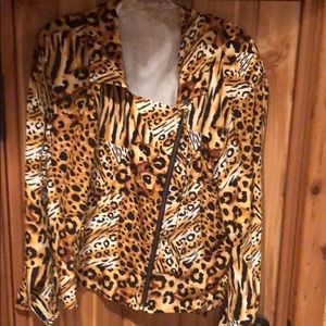 Silk jacket w cheetah prints